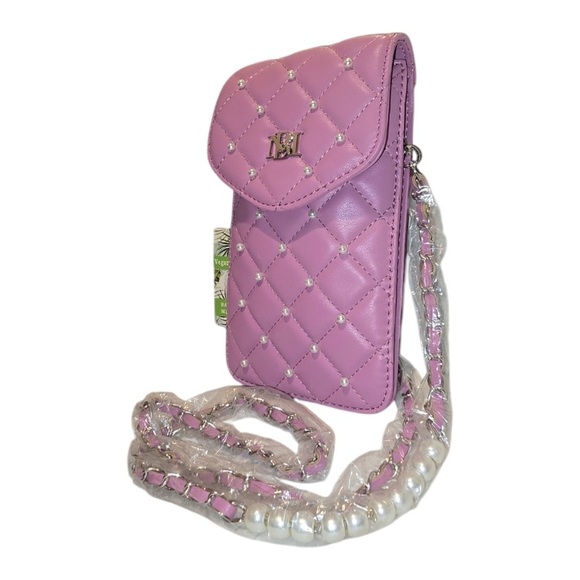 Badgley Mischka Pearls Strap Phone Case Purple NWT - Picture 6 of 9